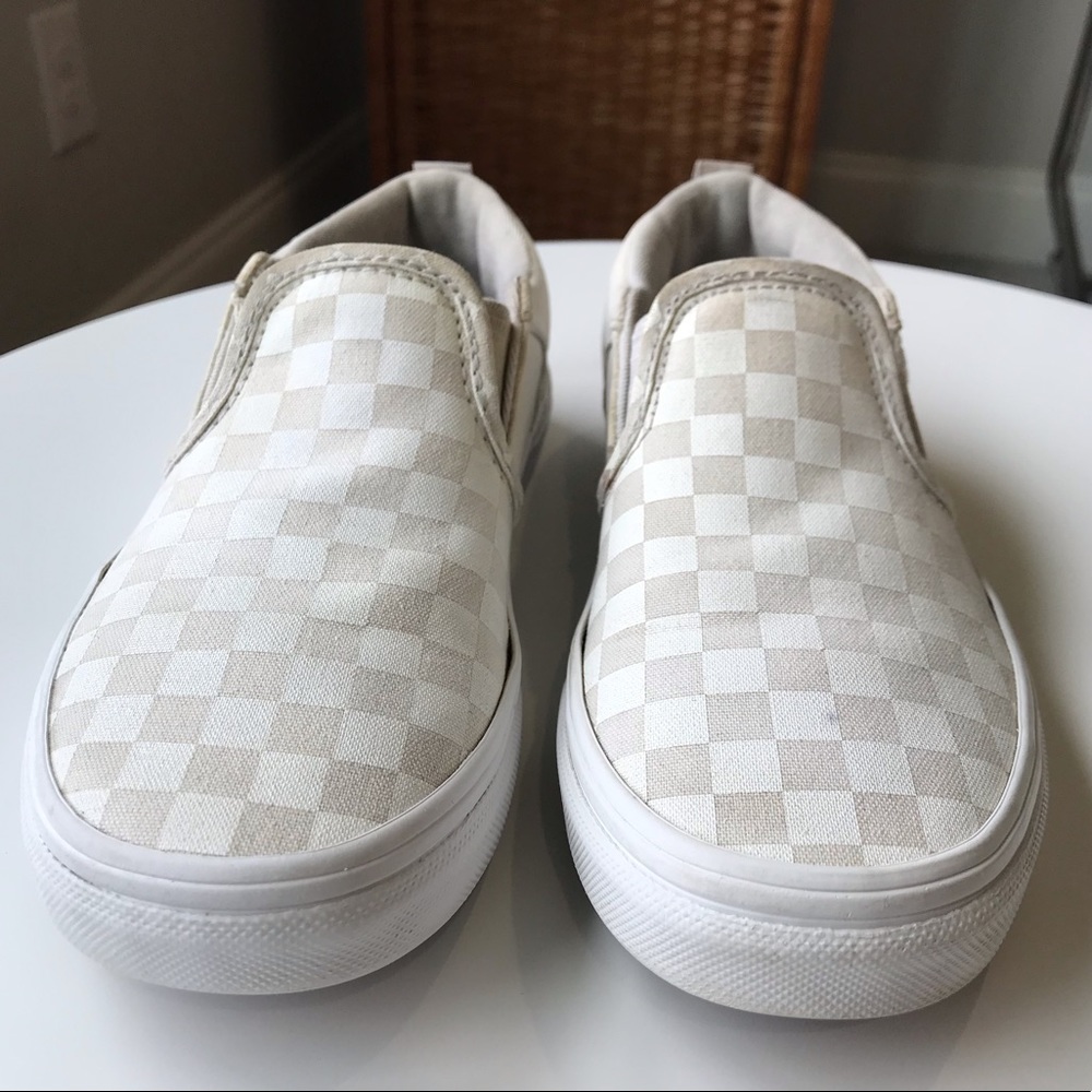 Vans Checkerboard Beige + White